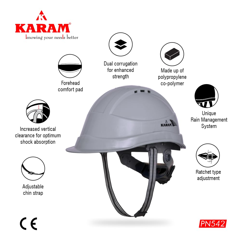 KARAM PN542 Safety Helmet for Men Industrial & Construction Helmet